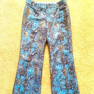 Express Editor Teal Paisley Pants